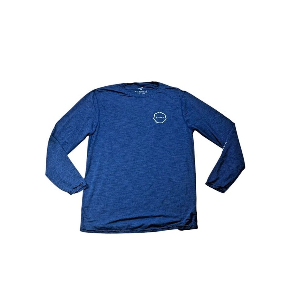 Vissla Blue Long Sleeve Shirt UVA UVB Protection Mens Size XL Crewneck Beach